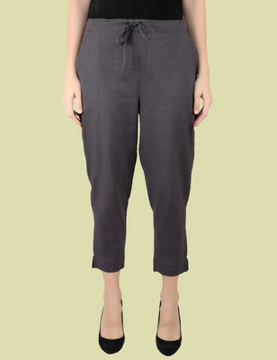 Me Craft Regular Fit Women Grey Trousers