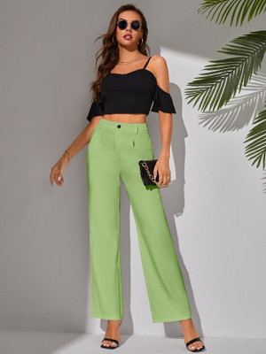 Marc Laurent Regular Fit Women Light Green Trousers
