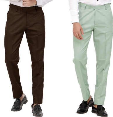 Kavita Fasion Regular Fit Men Brown, Light Green Trousers