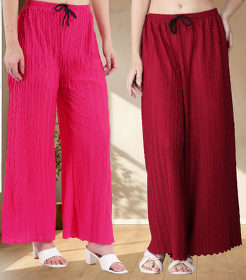 KWSH Regular Fit Women Blue, Pink Trousers