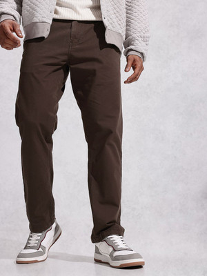 WROGN Relaxed Men Brown Trousers