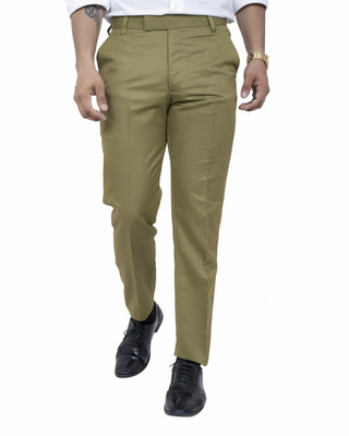 ALJAAMI Regular Fit Men Green Trousers