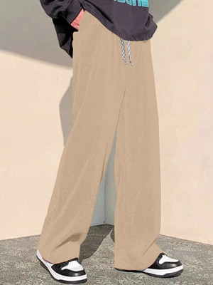 Rajovati Loose Fit Men Cream Trousers
