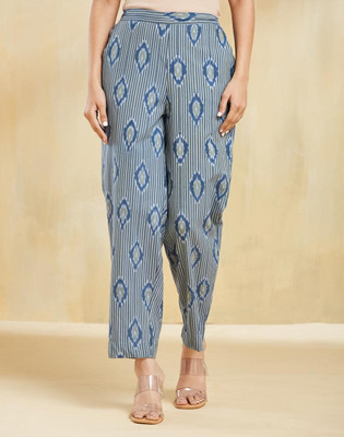 Fabindia Regular Fit Women Blue Trousers