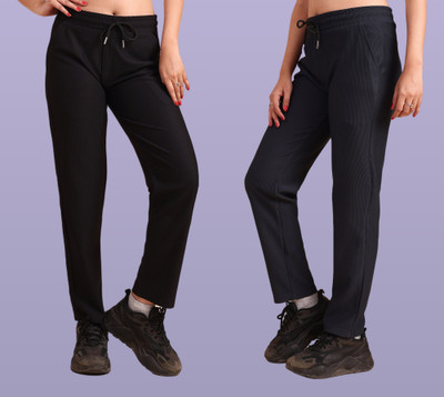 GIBBONTE Self Design Women Black, Grey Track Pants