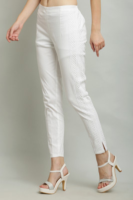 Aasma Creatives Regular Fit Women White Trousers