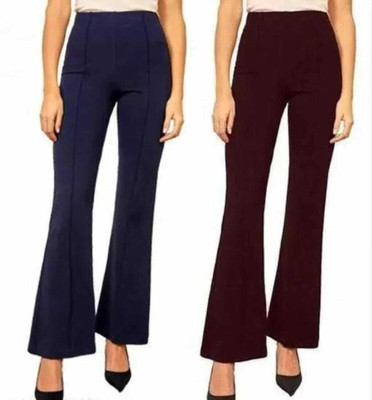 MODERNSSHOP Regular Fit Women Blue, Maroon Trousers