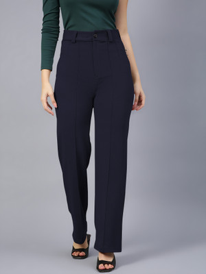 Maheshvi Regular Fit Women Dark Blue Trousers