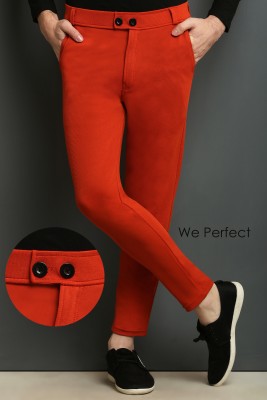 AAITHAN Slim Fit Men Red Trousers