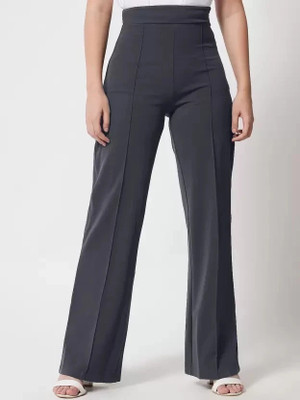 TYKUN Regular Fit Women Grey Trousers