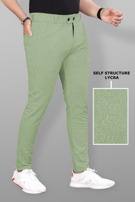 COMBRAIDED Slim Fit Men Green Trousers
