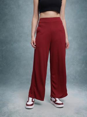 Roadster Regular Fit Women Maroon Trousers