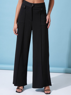 Tokyo Talkies Regular Fit Women Black Trousers