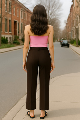BLUELOCK Straight Fit Women Brown Trousers