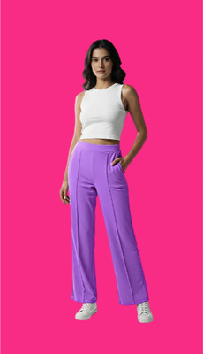 LAXMISPORTS Straight Fit Women Purple Trousers