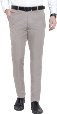 ZUDIYO Slim Fit Men Cream Trousers