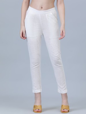 blue lemon Slim Fit Women White Trousers