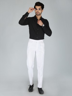 SILVERIO Regular Fit Men White Trousers