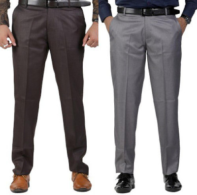 SAM & JACK Relaxed Men Brown, Grey Trousers