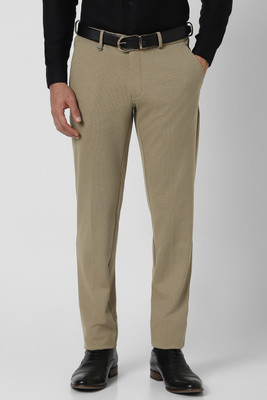 VAN HEUSEN Slim Fit Men Khaki Trousers
