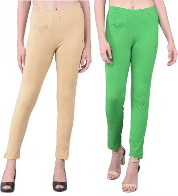 Comfort Lady Relaxed Women Beige, Green Trousers