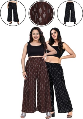 4K FASHION Relaxed Women Brown, Black Trousers