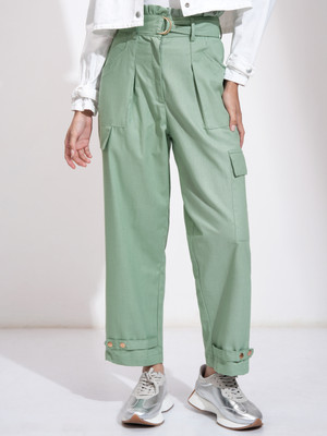 Tokyo Talkies Regular Fit Women Green Trousers
