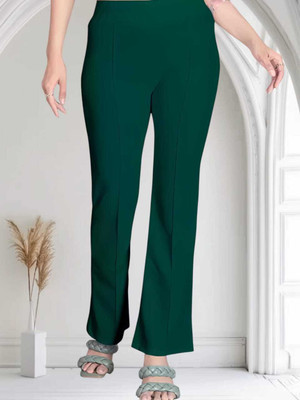 HouseOfCommon Regular Fit Women Dark Green Trousers