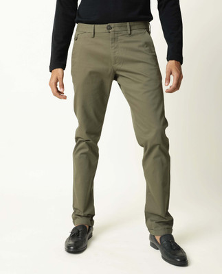 RARE RABBIT Slim Fit Men Green Trousers