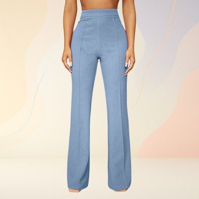 Anitafashion Loose Fit Women Light Blue Trousers