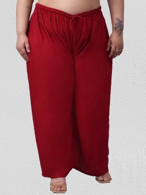 Trend Level Relaxed Women Maroon Trousers