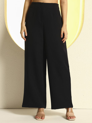 Zastraa Flared Women Dark Blue Trousers