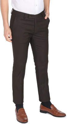 ARROW Regular Fit Men Brown Trousers