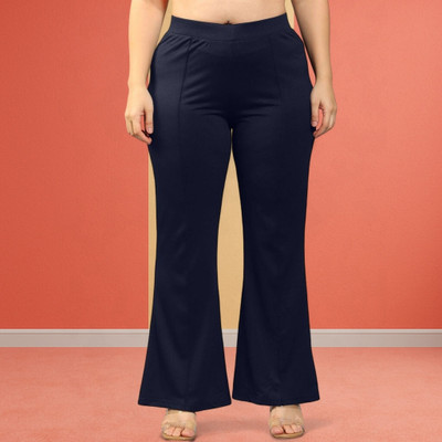Looksky Comfort Fit, Regular Fit Women Dark Blue Trousers
