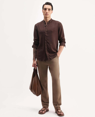 RARE RABBIT Regular Fit Men Beige Trousers