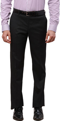 PARK AVENUE Regular Fit Men Black Trousers