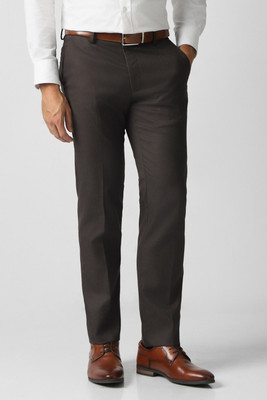 VAN HEUSEN Slim Fit Men Brown Trousers