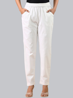HouseOfCommon Regular Fit Women White Trousers