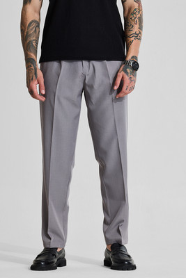 Snitch Slim Fit Men Grey Trousers