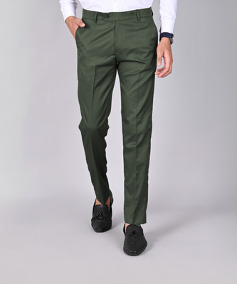 MANCREW Regular Fit Men Dark Green Trousers