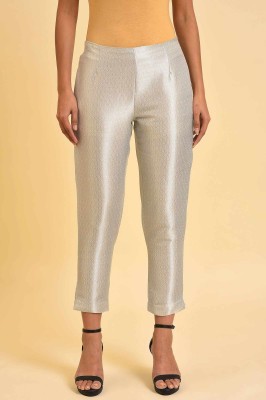 W Slim Fit Women Silver Trousers