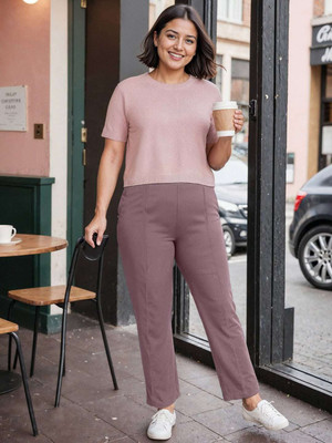 BlissClub Ultimate Straight Pants - Regular Women Purple Trousers