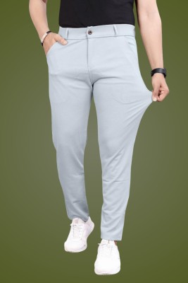 METRONAUT Slim Fit Men Lycra Blend Grey Trousers