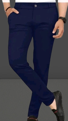 CIVIRASTTYLE Slim Fit Men Blue Trousers