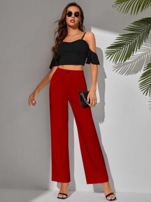 VDTREND Regular Fit Women Red Trousers