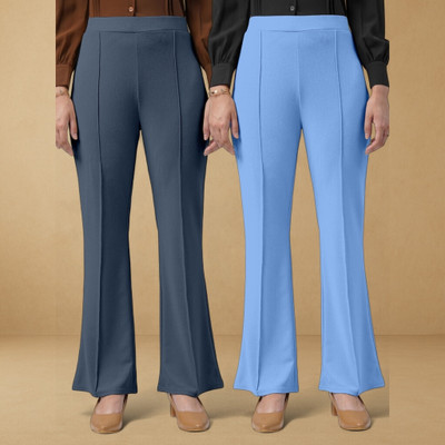 HouseOfCommon Loose Fit Women Grey, Light Blue Trousers