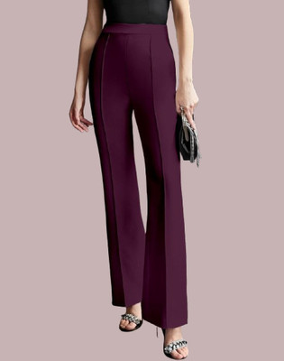 HouseOfCommon Regular Fit Women Purple Trousers
