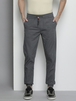The Indian Garage Co. Slim Fit Men Grey Trousers