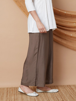 Melange by Lifestyle Regular Fit Women Brown Trousers