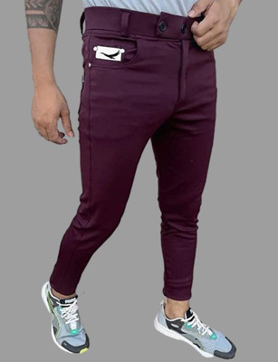 P S Traders Regular Fit Men Maroon Trousers